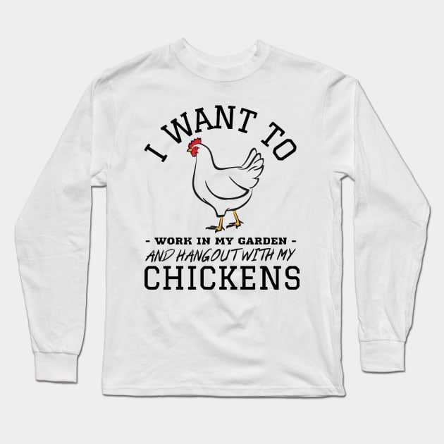 i just want to work in my garden and hangout with my gift Long Sleeve T-Shirt by Vortex.Merch